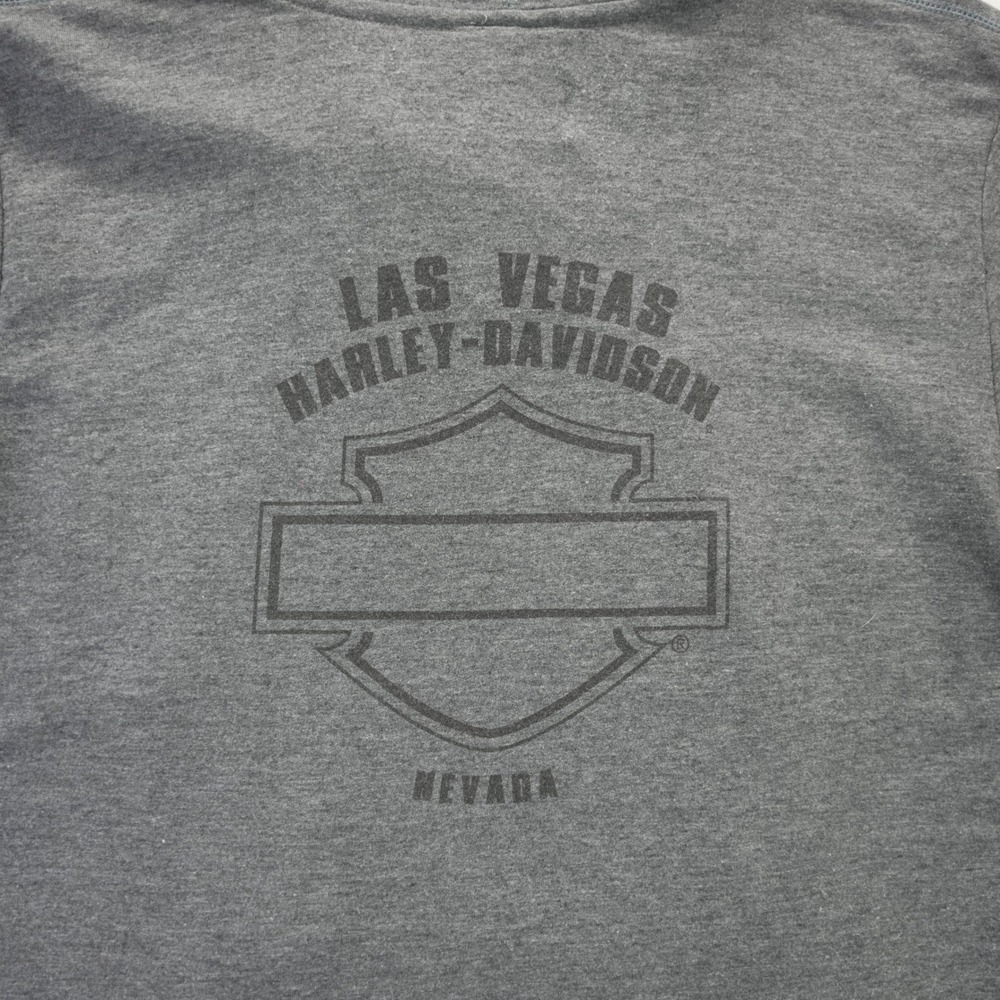 Harley-Davidson Las Vegas Rhinestone Script Hoodie Gray Womens Large Pullover - Picture 8 of 9